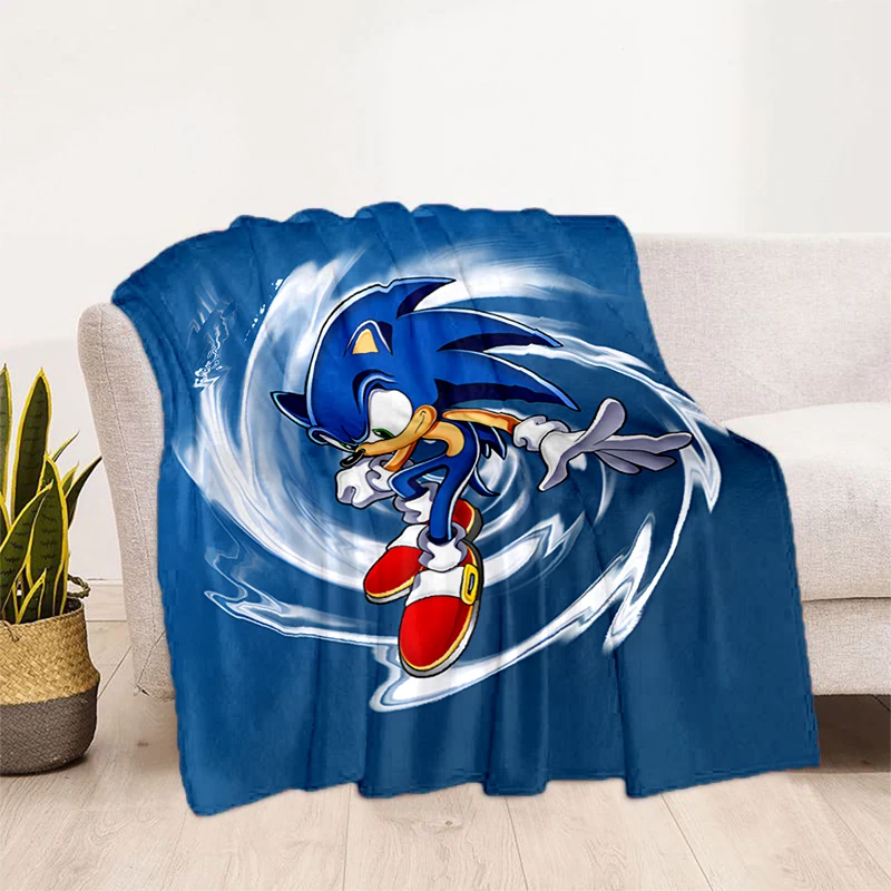 

Anime Sonic Blanket Fashion Cartoon Monster Flannel Fluffy Fleece Throw Blanket Children and Adult Gift Sofa Travel Camping