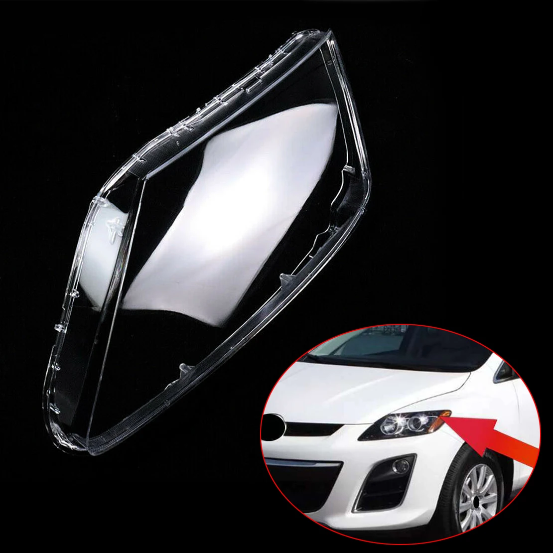 

Car Front Left Headlight Clear Lens Lamp Shell Cover Decoration Fit For Mazda CX-7 CX 7 2007 2008 2009 2010 2011 2012