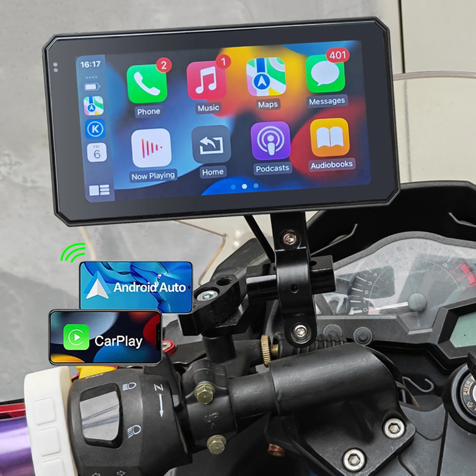 Новый 5 98 дюймовый IPX7 водонепроницаемый экран навигации для мотоцикла 1000nit яркий