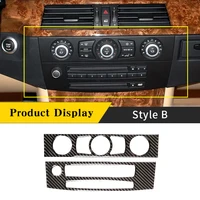 for bmw 5 series e60 2004 2010 soft real carbon fiber auto console air conditioning cd control panel stickers car accessories