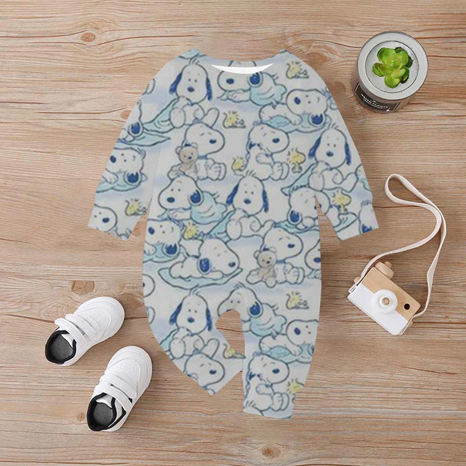 2024 New PEANUTS Snoopy Cartoon Anime Baby Romper 0-4 Years Boy Girl Kids Jumpsuit Casual Newborn Climbing Clothing