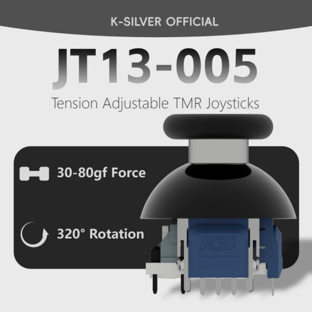 Фото Джойстик TMR K-SILVER JT13-005 для PS4, усилие 30-80 гф, 320 °   Магнитный стик с регулируемым натяжением и защитой от смещения для DualSense PS5 (игровая деталь) №4