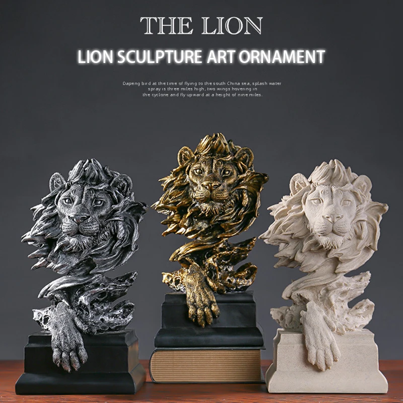 Статуя животного скандинавские статуи льва украшение для комнаты офиса фигурка