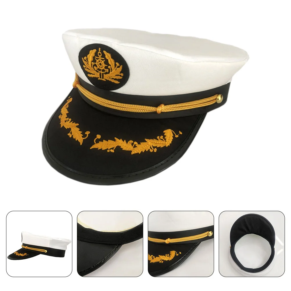 

Embroidered Navy Hat European and American Sailor Hat Party for Performance