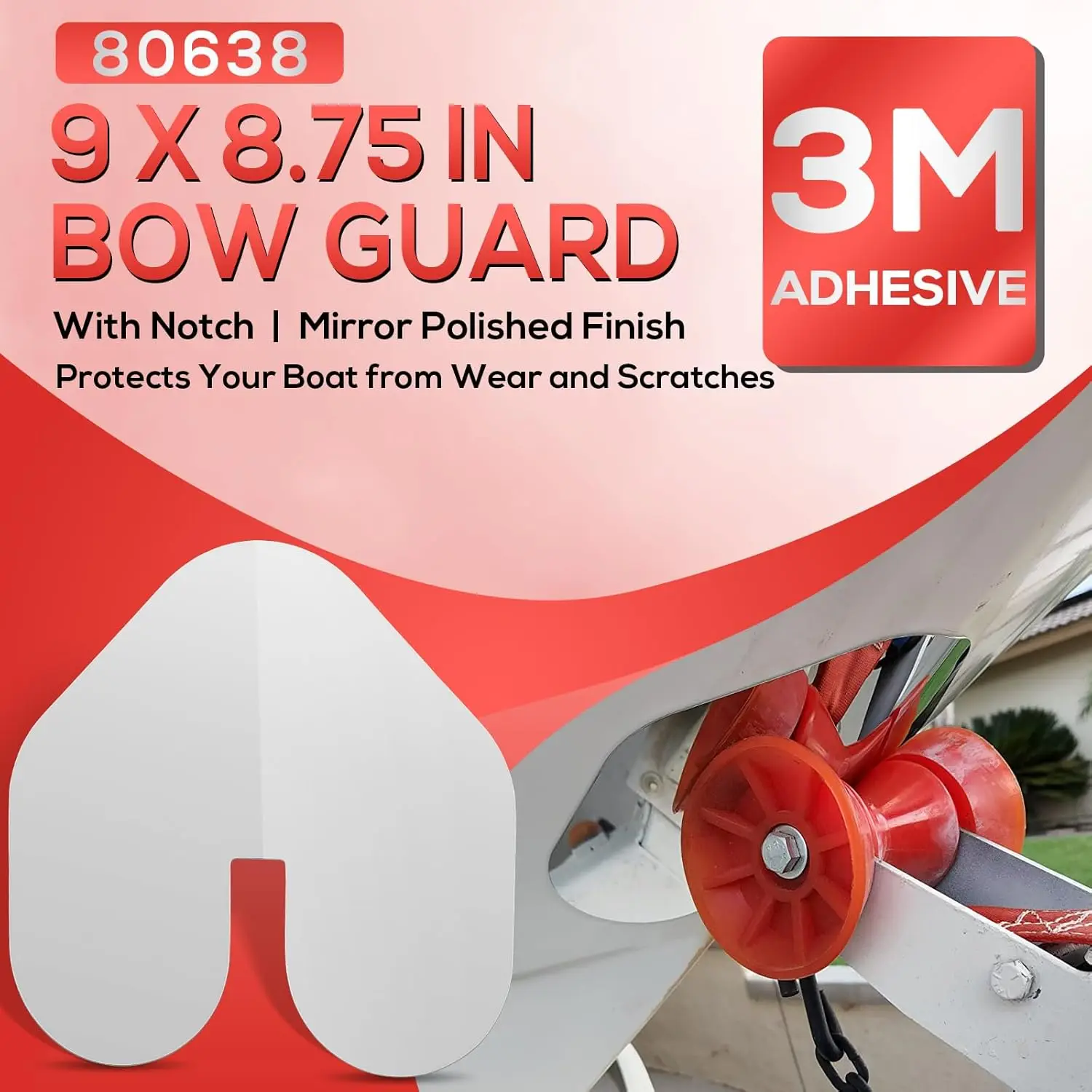 TM 80638 Защита от лука с насечкой для лодок из нержавеющей стали клейкой полировкой