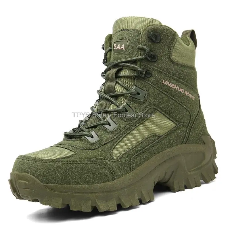 

Высокие уличные ботинки для мужчин, Военные боевые ботинки, нескользящая тактическая обувь, Мужская походная обувь, осенние ботильоны, Мужские размеры 39-46