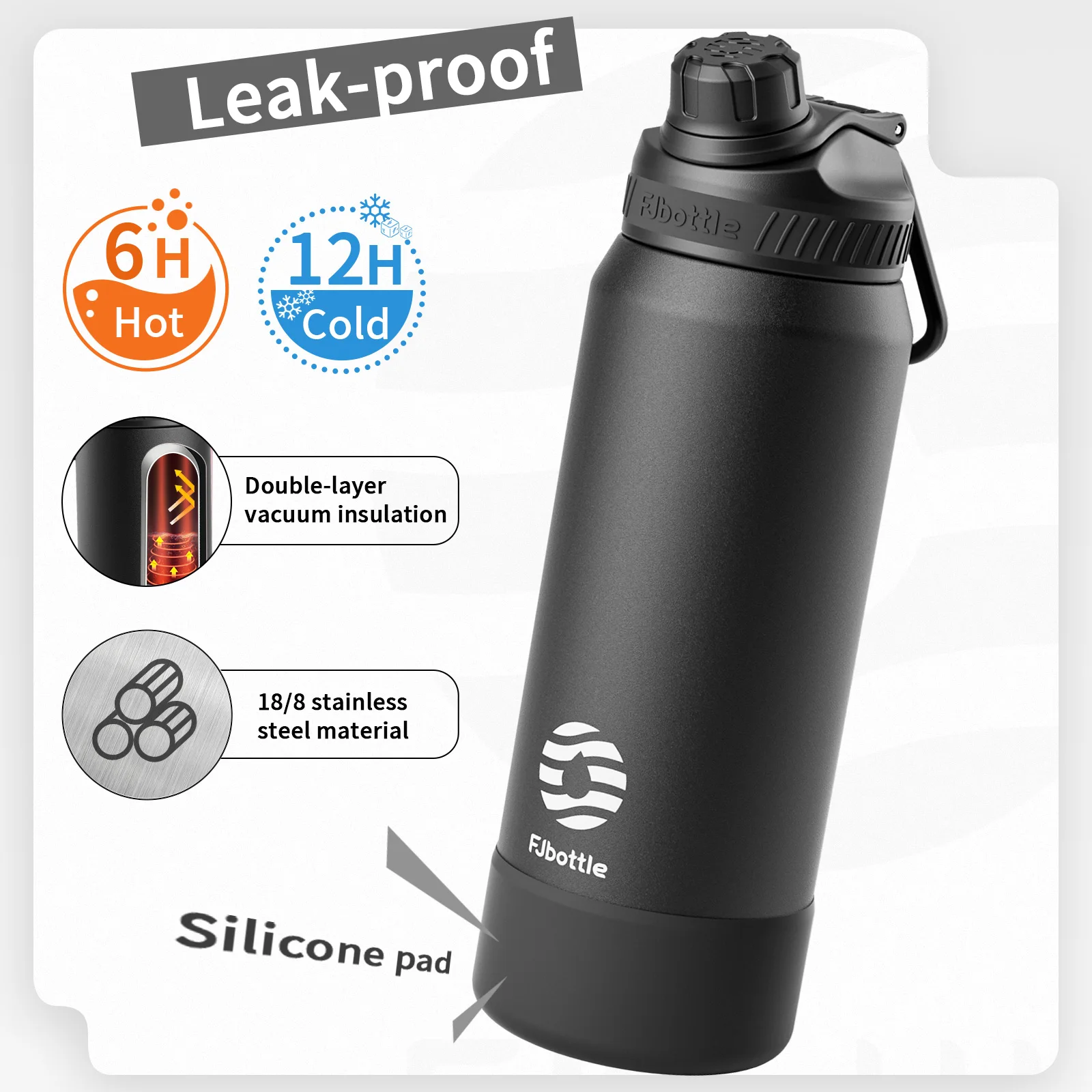 Фото FJbottle 710/950 мл термос из нержавеющей стали, термобутылка для воды, стакан, посуда для напитков, термобутылка для сохранения холода №3