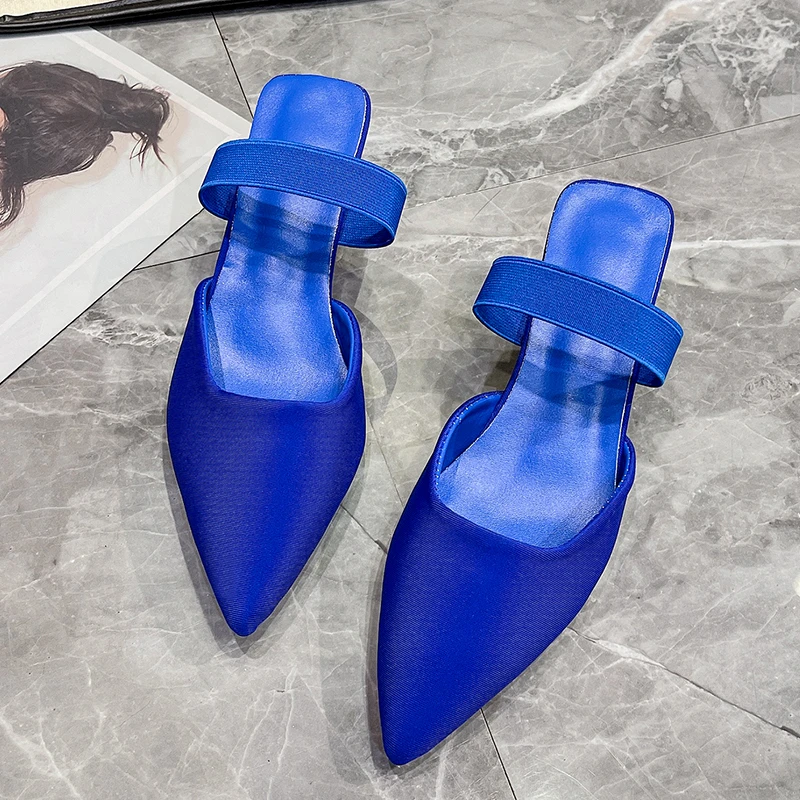 

2023 Spring and Autumn New Women's Pointed Shoes, Headed Back Air Cooling Single Shoes, European and American Fashion Large Size