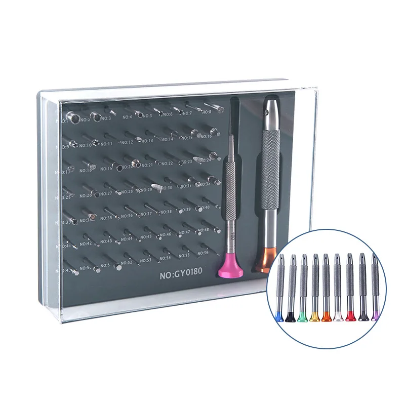 

KWONG YUEN wrist watch special screwdriver 56 kinds of multi-functional wrist watch repair tools with screw head