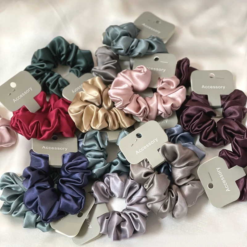 Mulberry Silk Hair Scrunchies Headbands 25Momme Pure Silk Luxe Large Elastic Hair Bands Girls Hair Ties Rope Hair Accessories