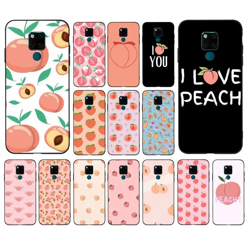 

FHNBLJ Cute Peach Phone Case for Huawei Mate 20 10 9 40 30 lite pro X Nova 2 3i 7se