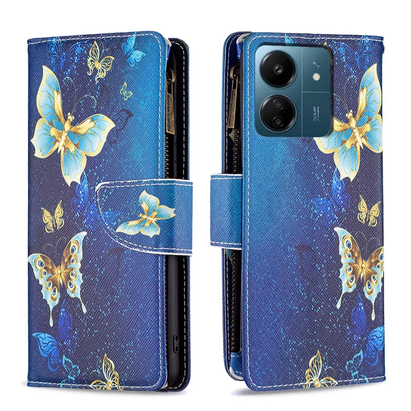 Окрашенный кожаный флип-чехол для Xiaom Redmi 13C 4G