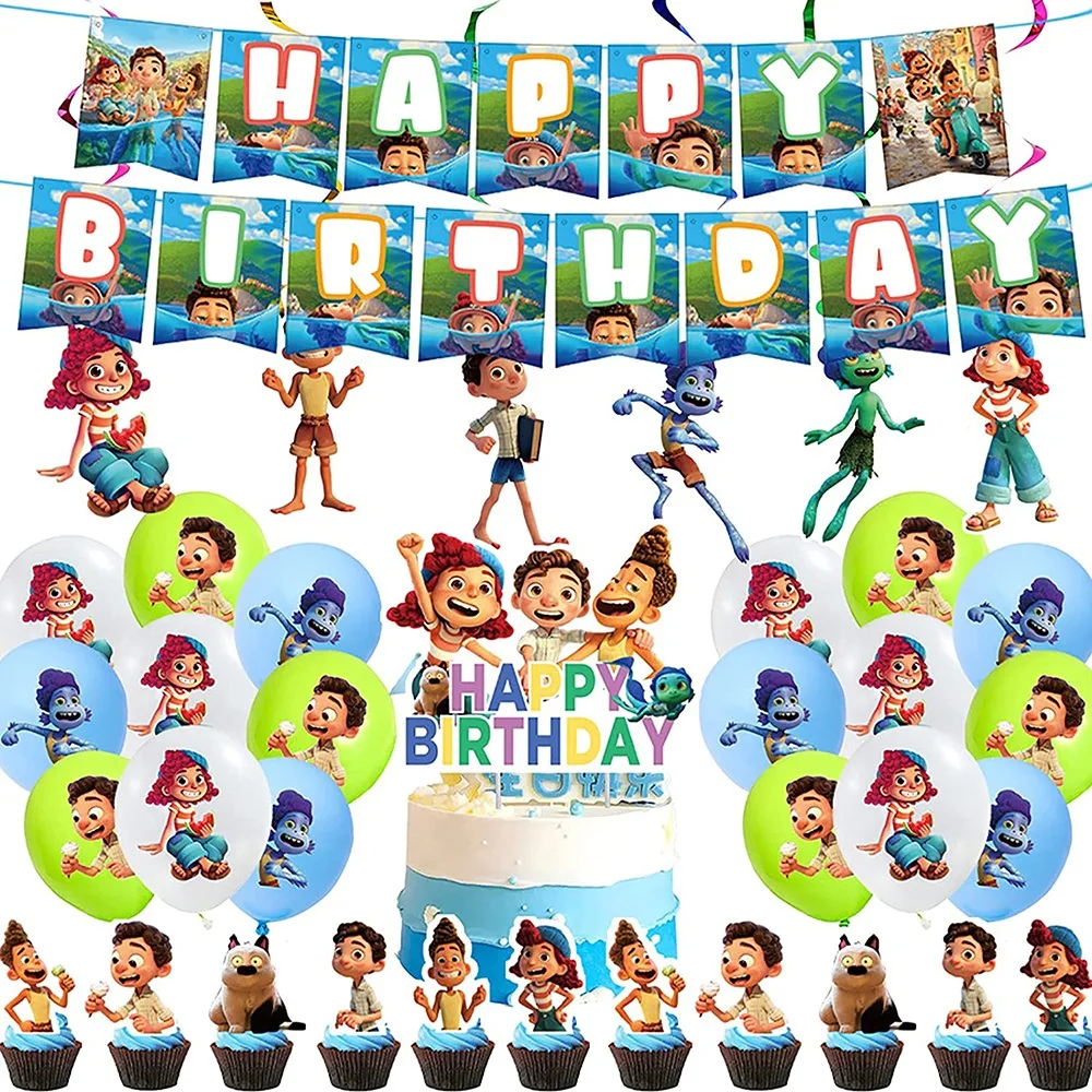 

Disney Luca Pixar Party Decorations Set Children Kids Napkins Plates Tablecloth Cups Tableware Cake Toppers Paper Birthday Gifts