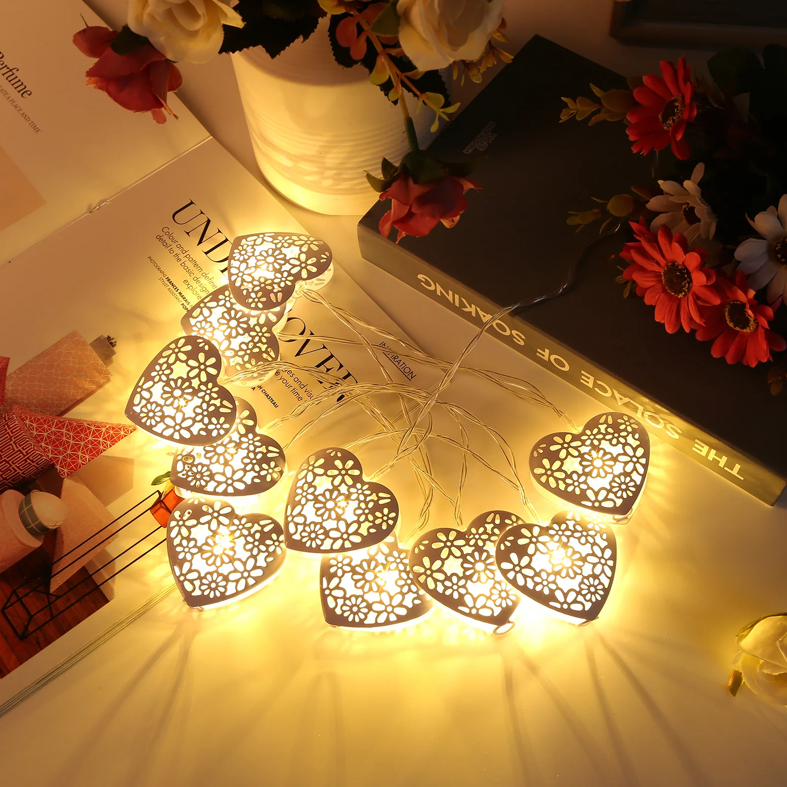 

LED Fairy Light Garland 1.65m/3 Meter Love Heart Romantic Fairy String Lights Party Holiday Supplies Valentines Day Decorations