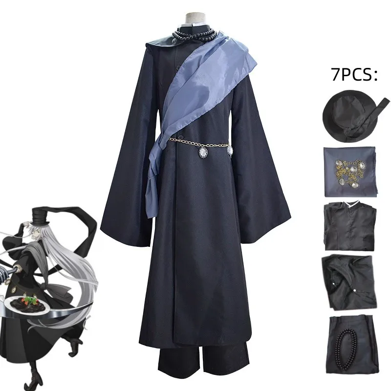 

Костюм для косплея черного Батлера Себастьяна михаелиса из аниме костюм для похорон отправка шапки Хэллоуин рейва мужская униформа пальто брюки костюм