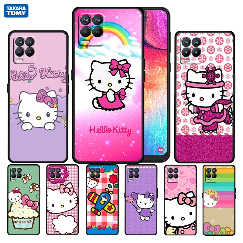 

Anime HelloKitty Girls For OPPO Realme GT Neo Master Edition 9i 8 7 Pro C21S Narzo 30 Fundas Soft Silicone Black Phone Case Capa