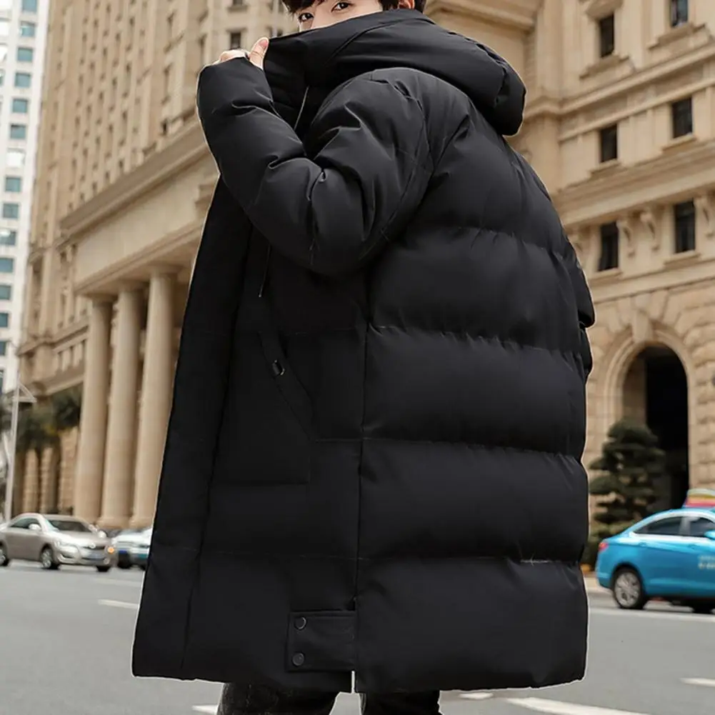 Stylish Men Winter Coat Hat Men Down Coat Padded Zip Up Plus Size Men Winter Coat  Thermal