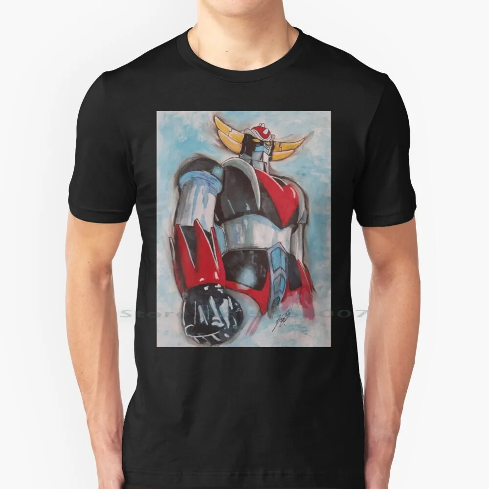 

Grendizer , Alias Goldorak T Shirt 100% Cotton Grendizer Goldorak Actarus Watercolor Manga Cartoon 70s 80s Robot Big Size 6xl