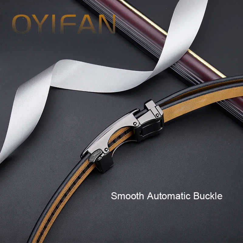 OYIFAN Мужской ремень Luxury Edition — автоматическая пряжка из натуральной кожи для