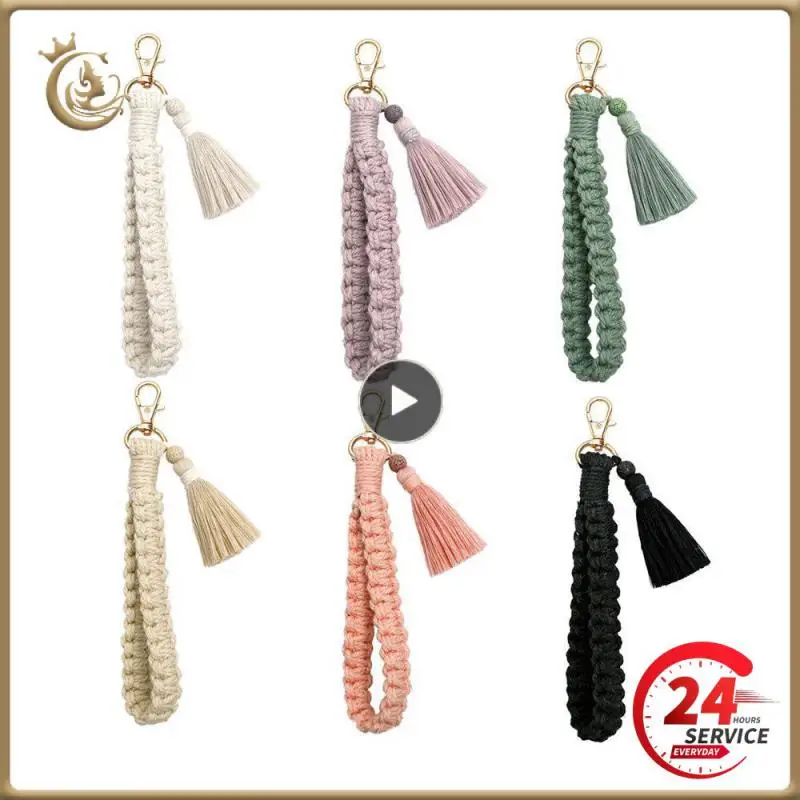 

Wrist Strap Fabric Bracelet Decorative Clothing Keychain Woven Bracelet Home Supplies Tassel Wristlet Decorative Bracelet Tassel