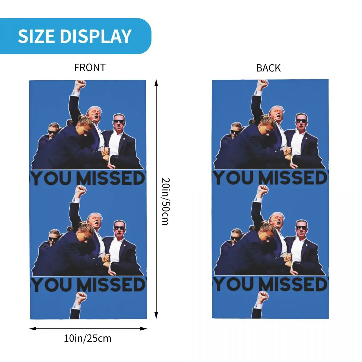 Трамп 2024 бандана You Missed-bayingimg крутая велосипедная маска для спорта на открытом