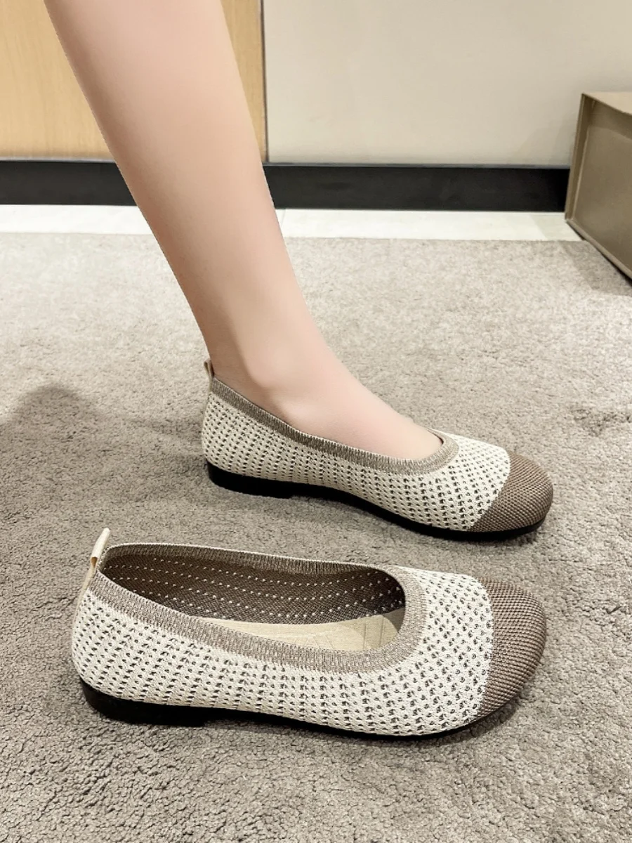 

Grandma Shoes Casual Female Sneakers Slip-on Round Toe Shallow Mouth Summer Comfortable Slip On New Breathable Leisure PU Basic