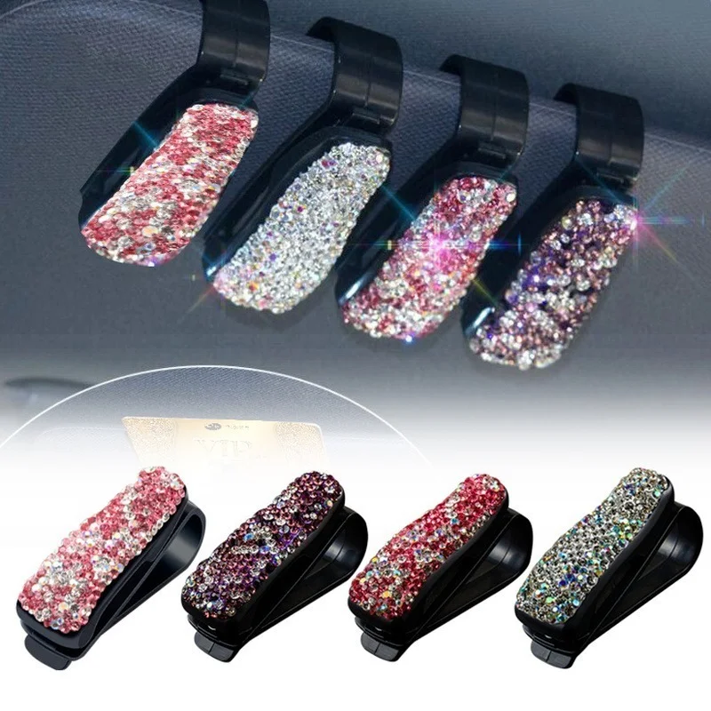 Стразы зажим для очков с кристаллами автомобильный солнцезащитный козырек