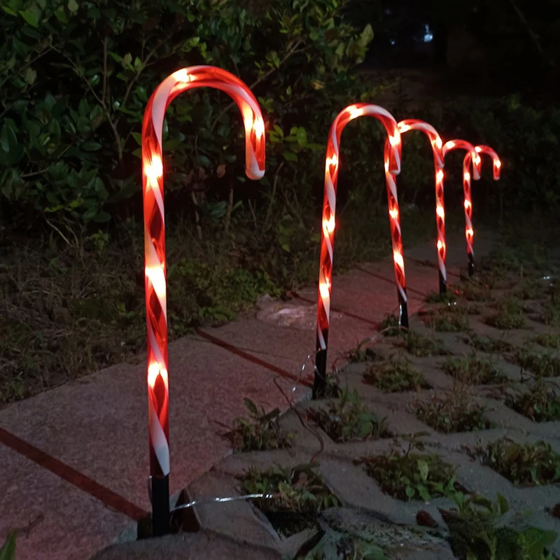 

Solar powered candy cane light string LED Christmas courtyard garden decoration light