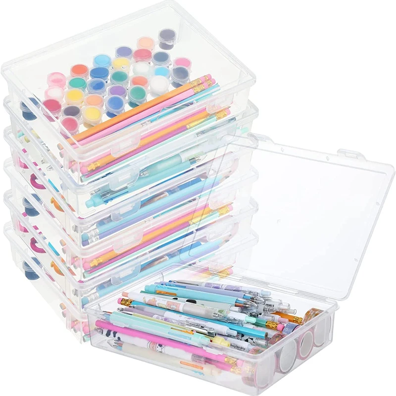 6 шт. пластиковая коробка для хранения с крышкой универсальный органайзер