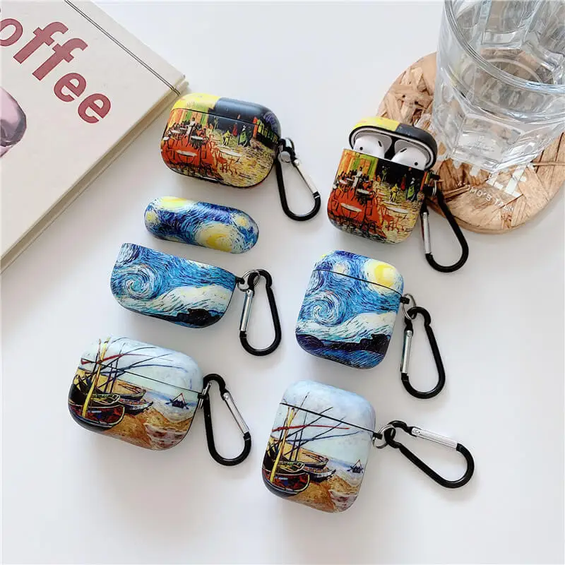 

Van Gogh oil painting protective case for Airpods Pro cover bluetooth wireless earphone charging bag for airpod 2 air pod cases