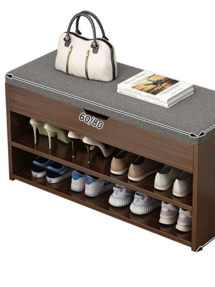 Экономичный Деревянный шкафчик для обуви с подушкой простой органайзер хранения