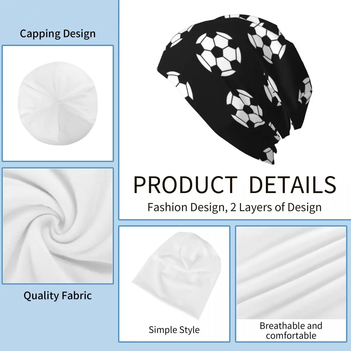 Футбольные шапки-бини черно-белая вязаная шапка Kpop теплые мужские и женские