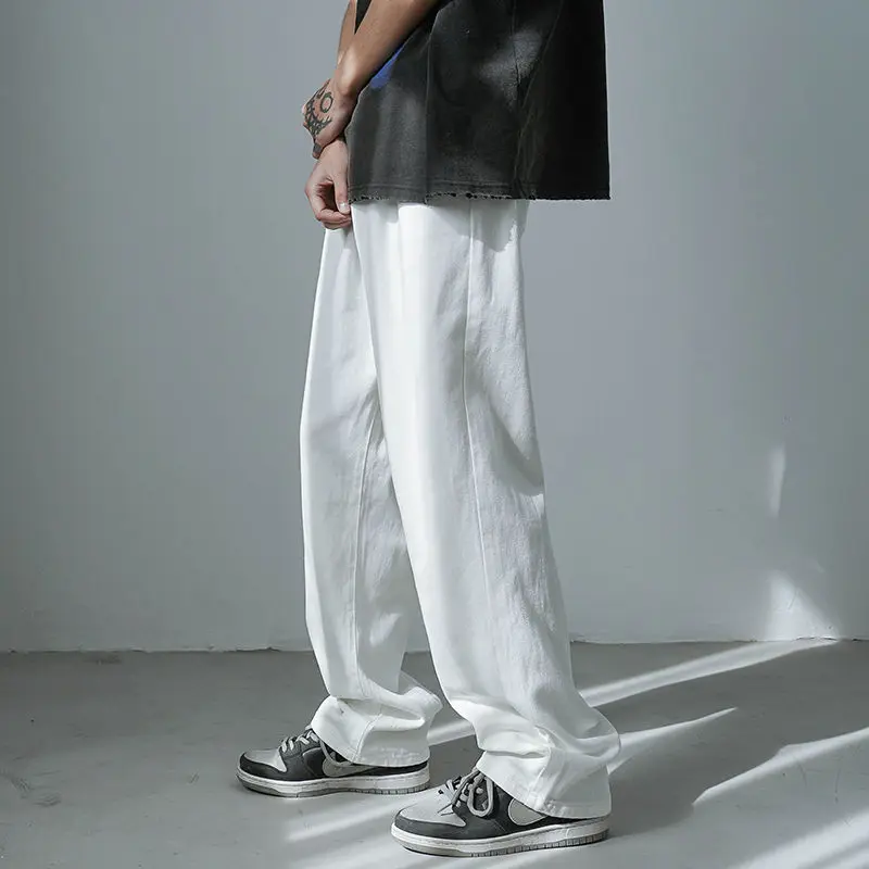 4 Colors Baggy Jeans Men Fashion Casual Wide Leg jeans mens Harajuku Streetwear Hip Hop Loose Straight Denim Pants mens Trousers