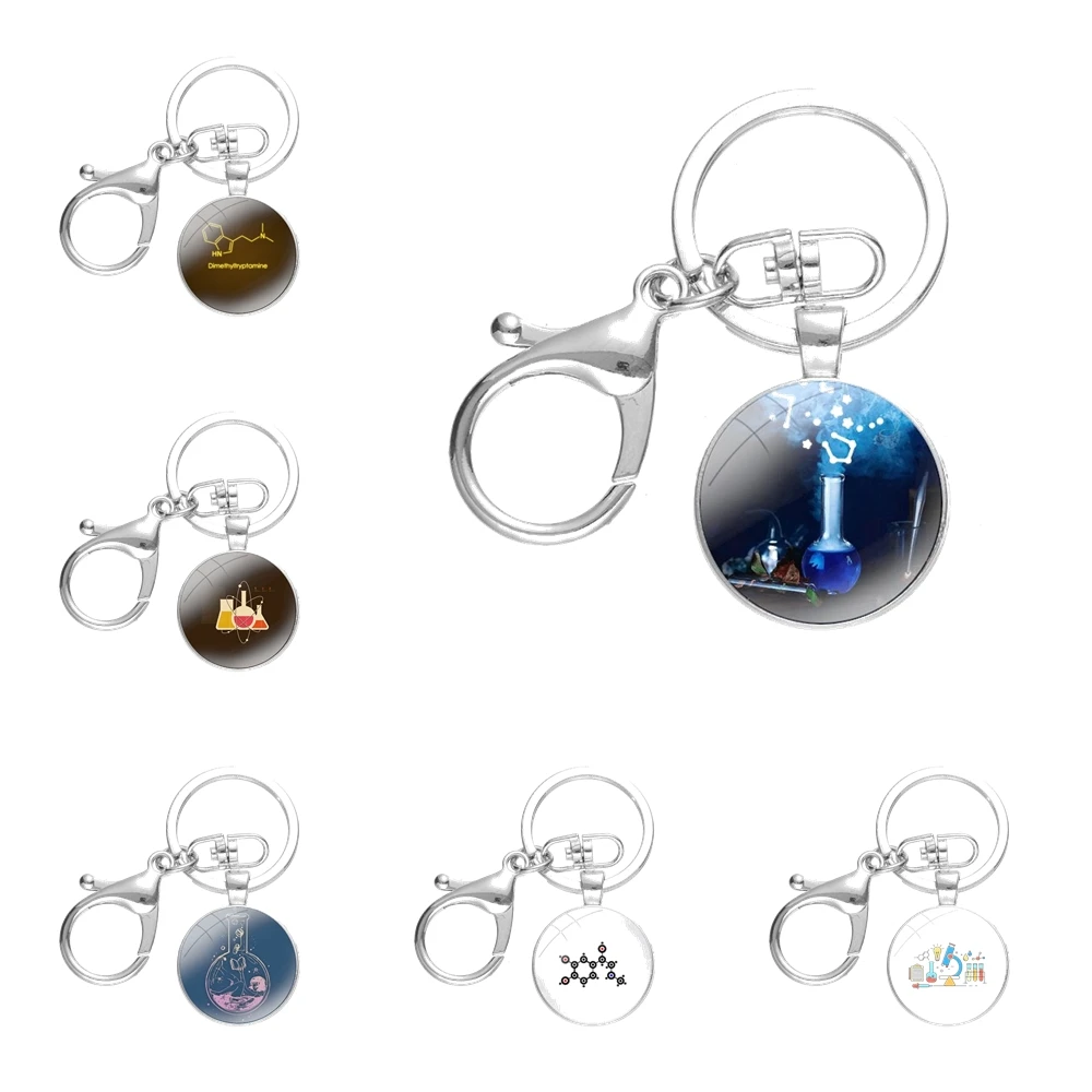 

Брелки для ключей ручной работы с изображением персонажей мультфильмов, модный креативный дизайн, стеклянный кабошон, сплавы, кольца для кл...