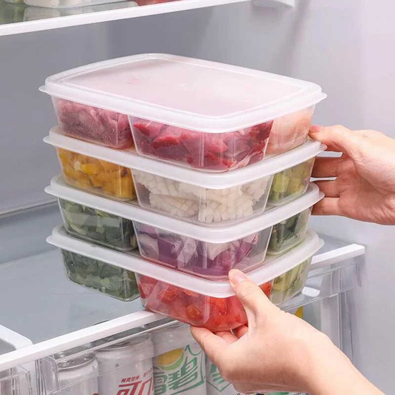 Практичная металлическая коробка для хранения еды в холодильнике с крышкой