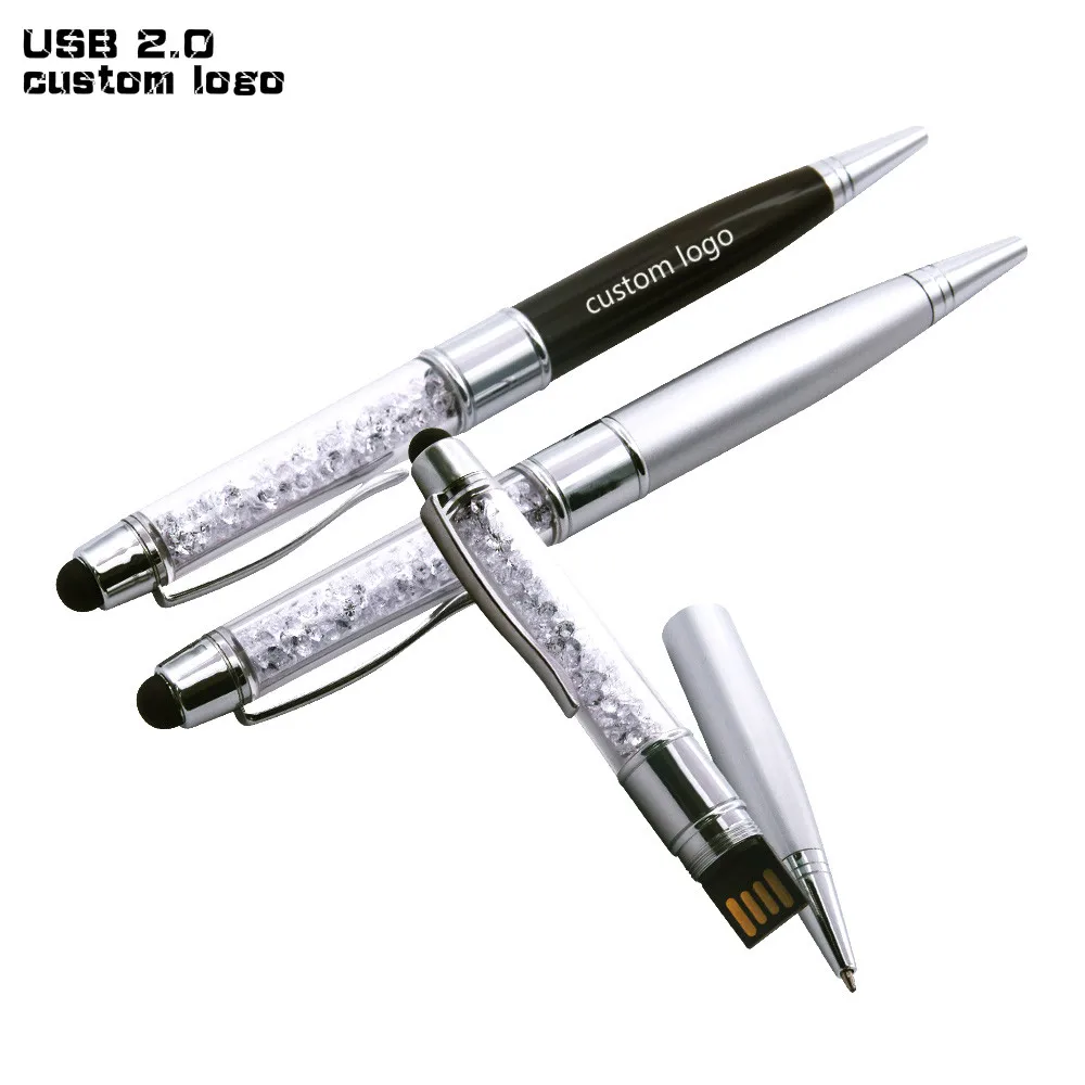 Хрустальная шариковая ручка USB флеш-накопитель 2 0 128 Мб 4 ГБ 8 16 32 U-образный