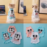 100 cotton disney dog clothes mickey minnie cute printed pet clothes casual outdoor puppy t shirt s xxl schnauzer