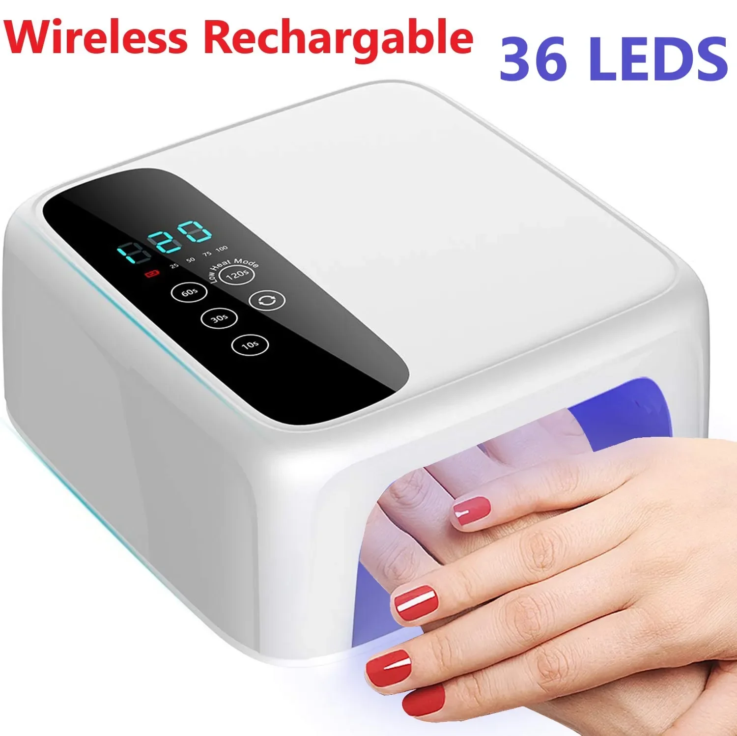 

NEW2023 Wireless Led Nail Lamp Uv Rechargeable 15600Mah Professional Gel Nail Dryer Nail Polish Curling Lamp for All Gel Nail Po