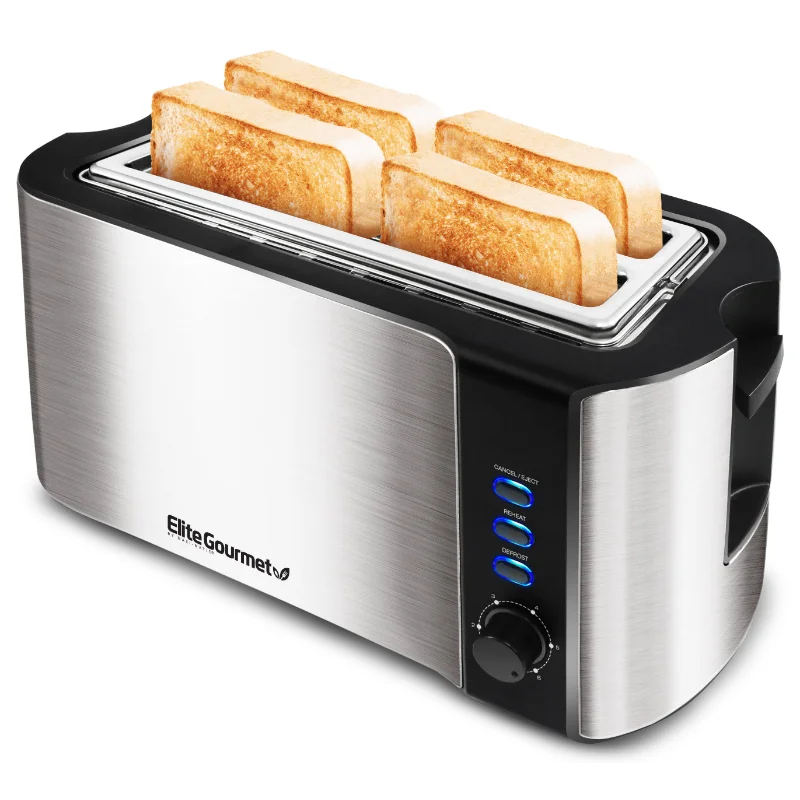 

Elite Platinum Stainless Steel 4 Slice Long Slot Toaster