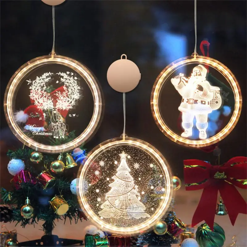 

Christmas LED Light String Christmas 3D Hanging Lights Romantic Holiday Christmas Decorative Lamp For Party Window Home Decor