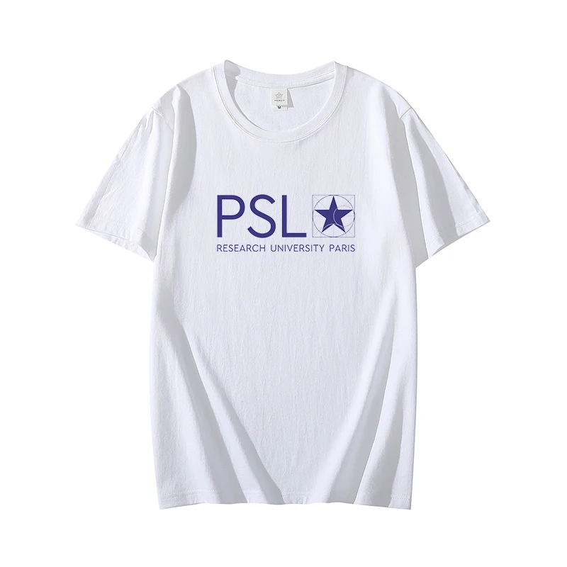 Мужские хлопковые футболки Paris Sciences Et Lettres University PSL Memorial