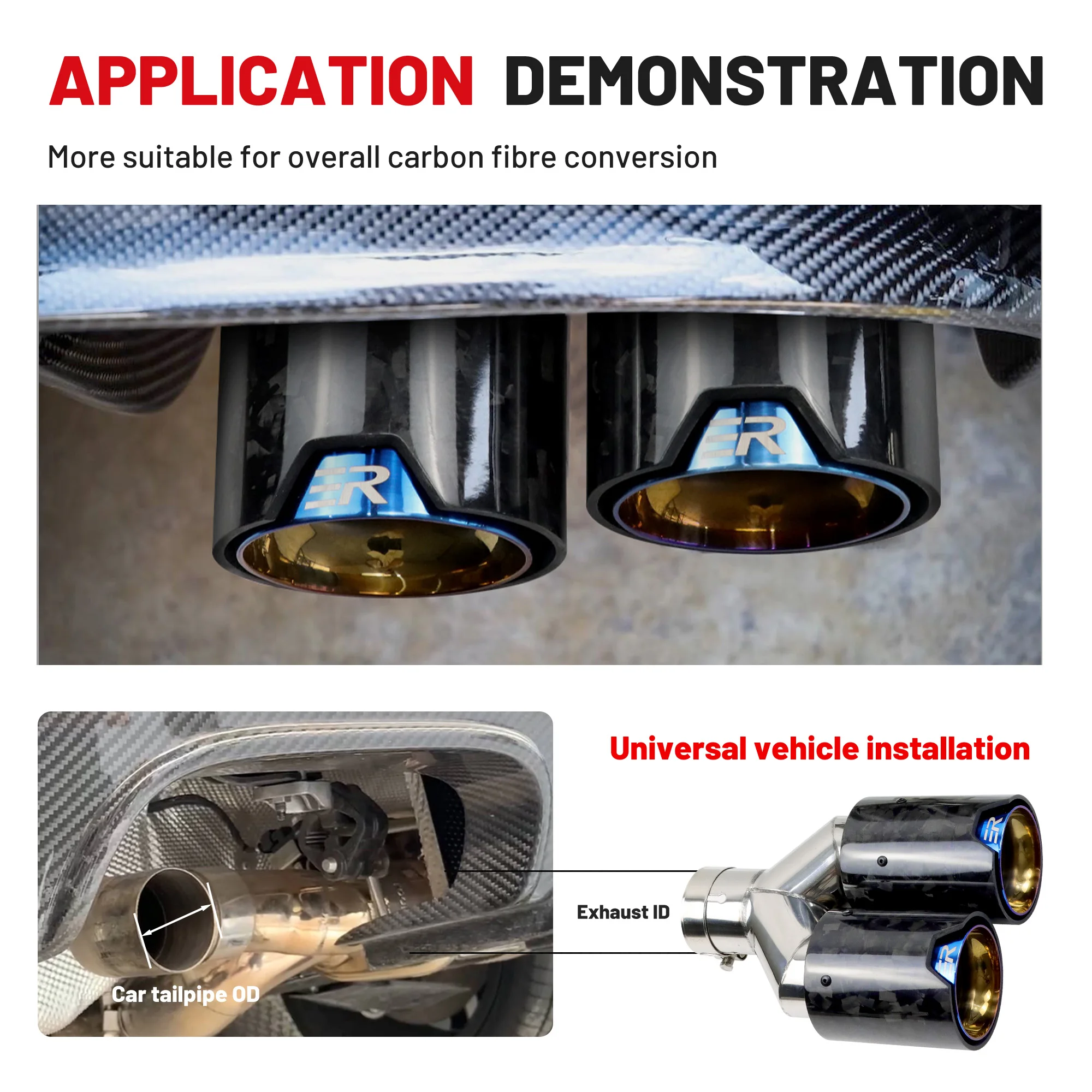 1 шт. выхлопная труба из кованого углеродного волокна автомобильные аксессуары