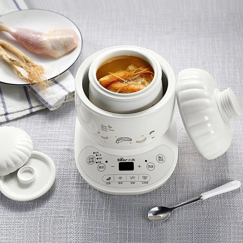 

220v Mini Portable Electric Stew Cup Stew Bird's Nest BB Pot Smart Timing Slow Cooker Baby Health Household Porridge Soup