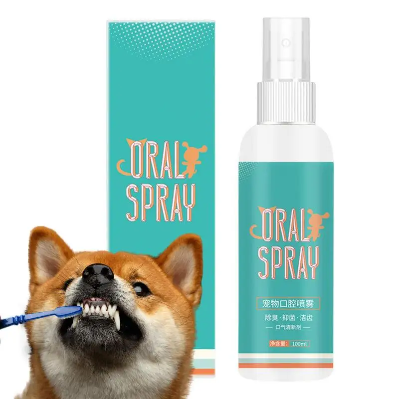 

100ml Pet Oral Spray Kitten Bad Breath Freshener Teeth Cleaning Deodorant Small Large Cats Dogs Teeth Care Spray Pet Supplies