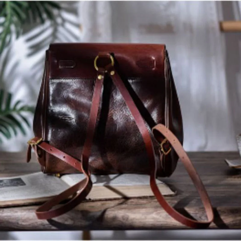 Genuine Leather Backpack For Women Stylish Anti-theft Female Travel Backpacks School Casual Ladies Small Back Bag Free Shipping