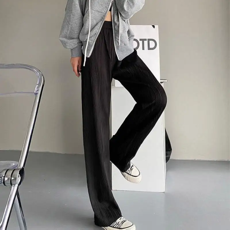 Женские вельветовые брюки с широкими штанинами завышенной талией 2022 | Женская