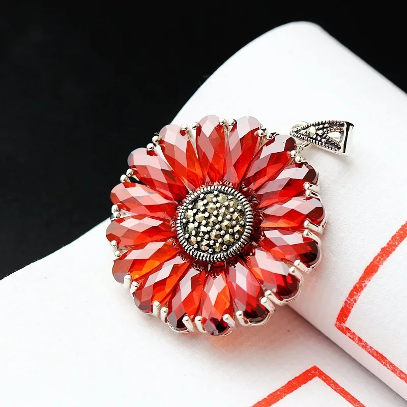 Nafucem серебряные ювелирные изделия оптом инкрустированный гранатом тай