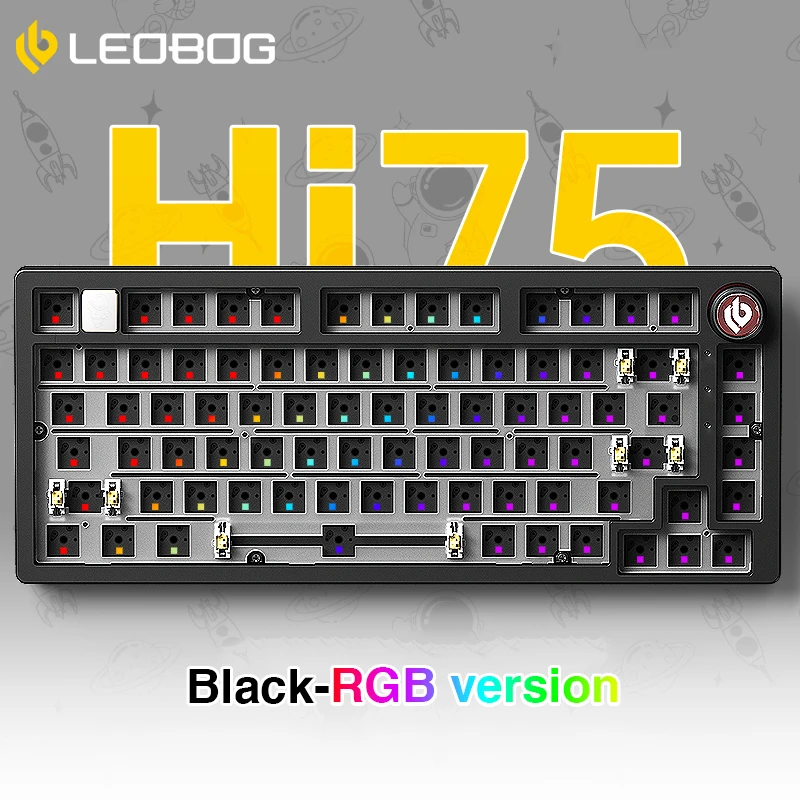Набор для клавиатуры LEOBOG Hi75, механическая клавиатура с возможностью горячей замены, индивидуальная клавиатура без корпуса, RGB подсветка, прокладка, клавиатура