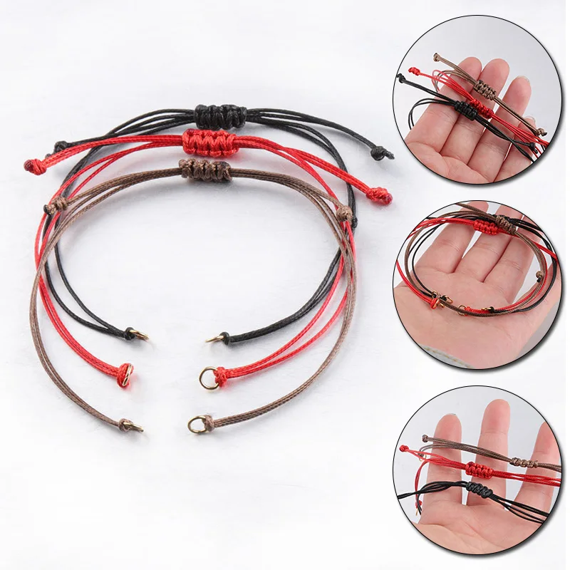 

5PCS Red Rope Braided Red Line Good Luck Rope Bracelet Female Adjustable Waxed Thread Women Men Gift Jewelry Accessories 0.8mm