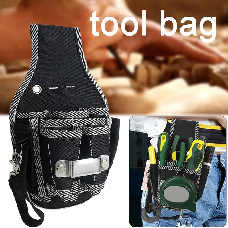

Holder Bag Tool Kit Waist Nylon 9in Tool Bag Storage Pocket Bag Utility Waist Multifunctional Bag Electrician 1 Belt Screwdriver